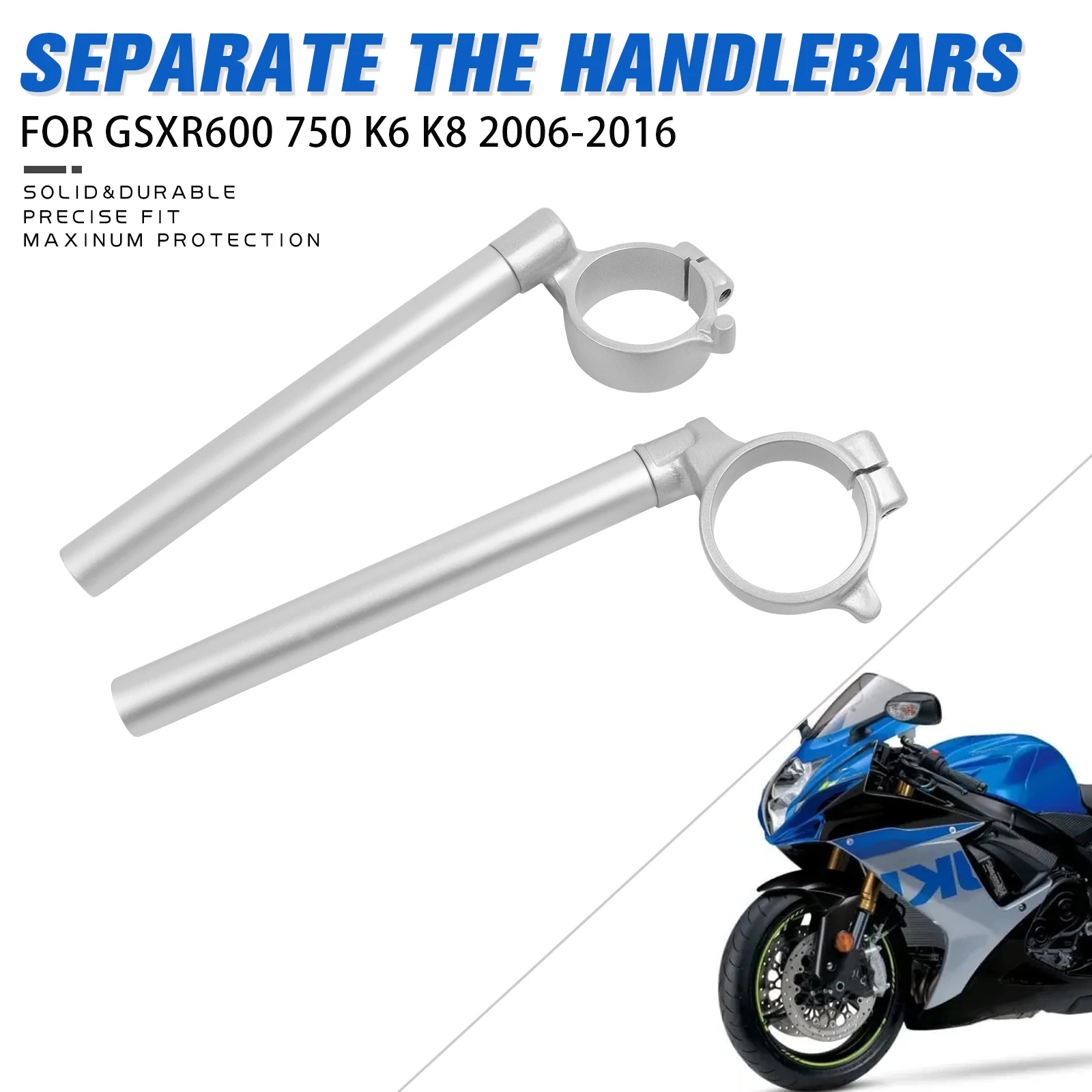 

50mm Fork Tube Clip-On Handlebars Clipon Clip Ons Handle Bars For Suzuki GSXR600 GSXR750 GSX-R GSXR 600 GSXR 750 K6 K8 2006-2010