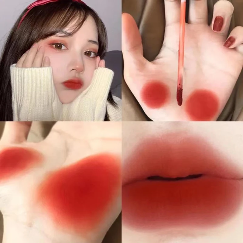 3 สีลิปสติก Matte Lip GLOSS เครื่องสําอางค์น้ําหนักเบา Lip Glaze Long Lasting Lip Tint กันน้ํา LIPS แต่งหน้า