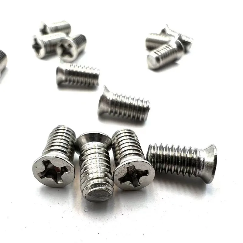 50pcs M1.6 M2 M2.5 M3 M4 304 A2 Stainless Steel Nonstandard Small Head Cross Recessed Phillips Flat Countersunk Head Bolt Screw
