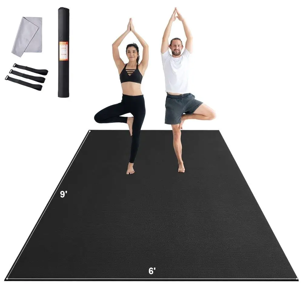

Non Slip High Density Premium Exercise Mat for men Women with Carry Bag Strap Home Yoga Pilates Fitness Mat 9x6ft