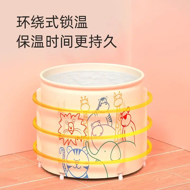 Portable Collapsible Bath Bucket Bathtub Large Capacity Kids Bathtub Bucket Winter Shower Bathing Artifact Free Installation