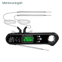 3 in 1 Digital Meat Thermometer Instant Read Food Thermometer with 2  Wired Probe LCD Backlight for Grilling Cooking BBQ Kitchen