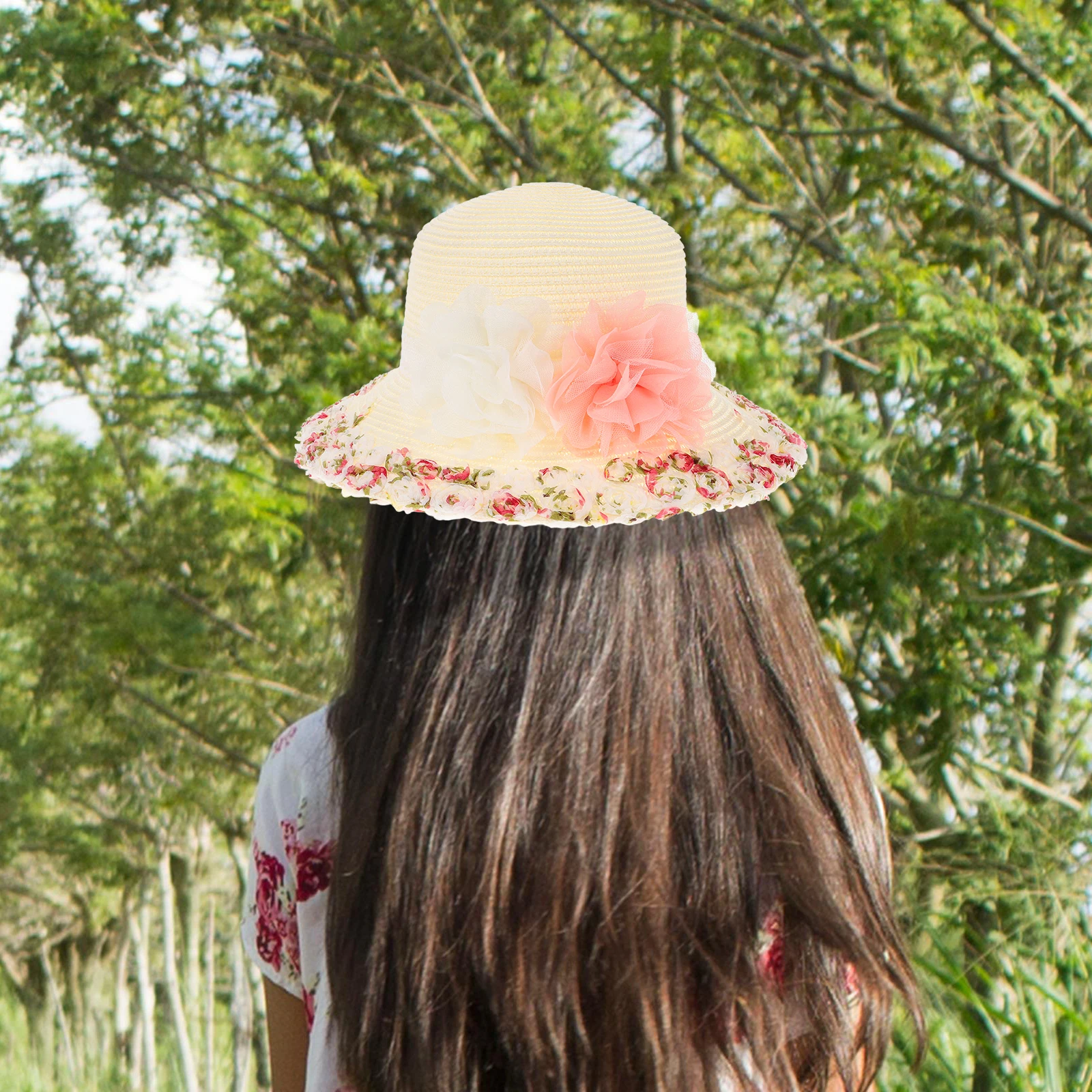 

Wide Brim Straw Hat Women Summer Beach Vacation Gardening Camping Sun Protection Hats Breathing Comfortable Spring Accessory