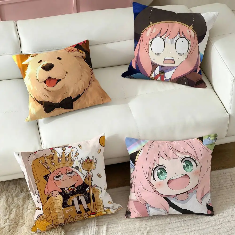 Spy x Family Anya Forger  Square Double-Sided printed Pillow Case Bedroom Bedside Pillow Sofa Cushion Cover