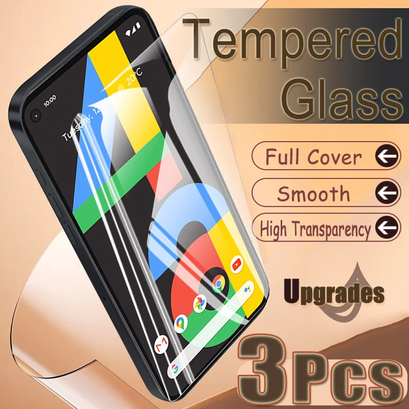 

3PCS Fingerprint-Unlock Protect Tempered Glass for Google Pixel 4a 4 A Pixel4a Anti Explosion Screen Protectors Film Full Covers