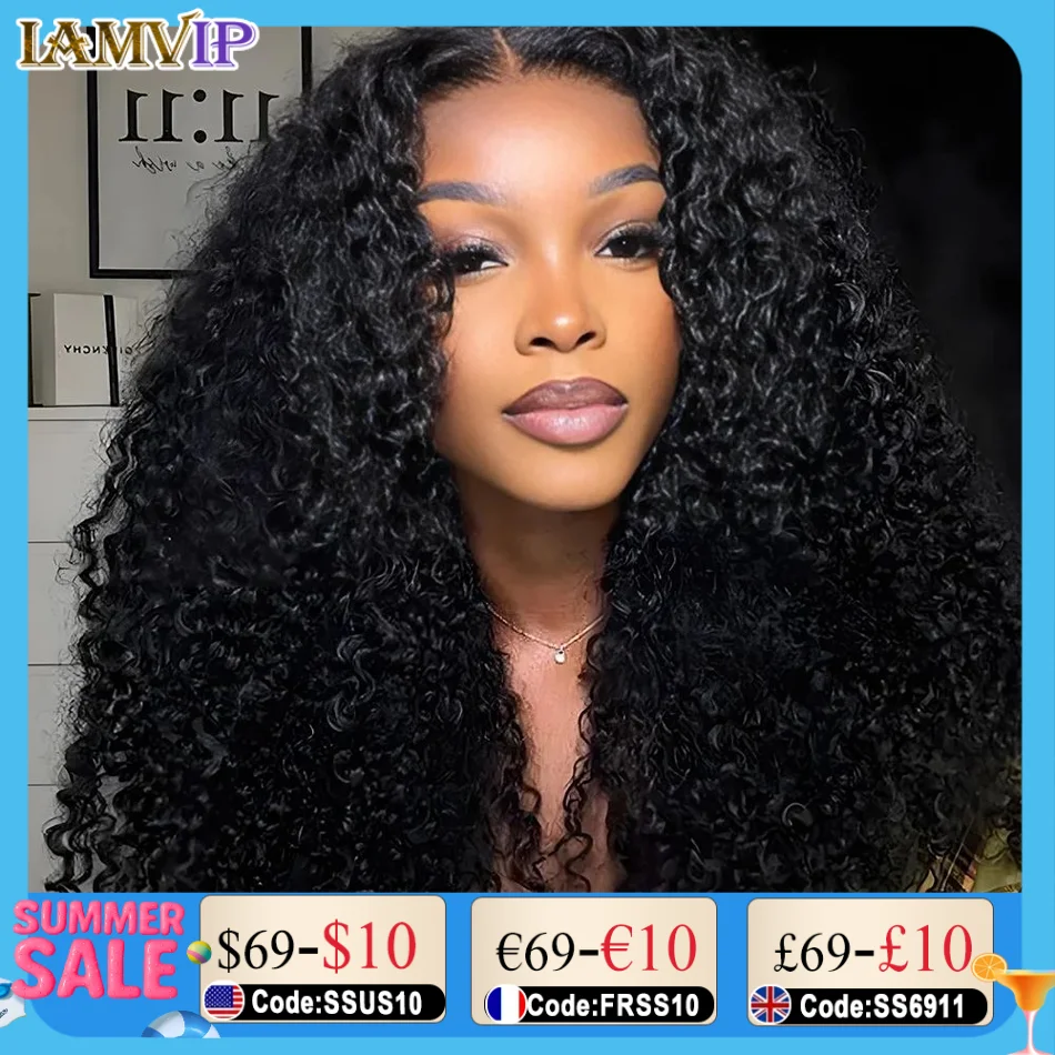 

250% 5x7 Glueless Kinky Curly 13x4/13x6 Hd Lace Frontal Wigs Preplucked Water Jerry Remy 4x4 Closure Human Hair Baby Deep Curly