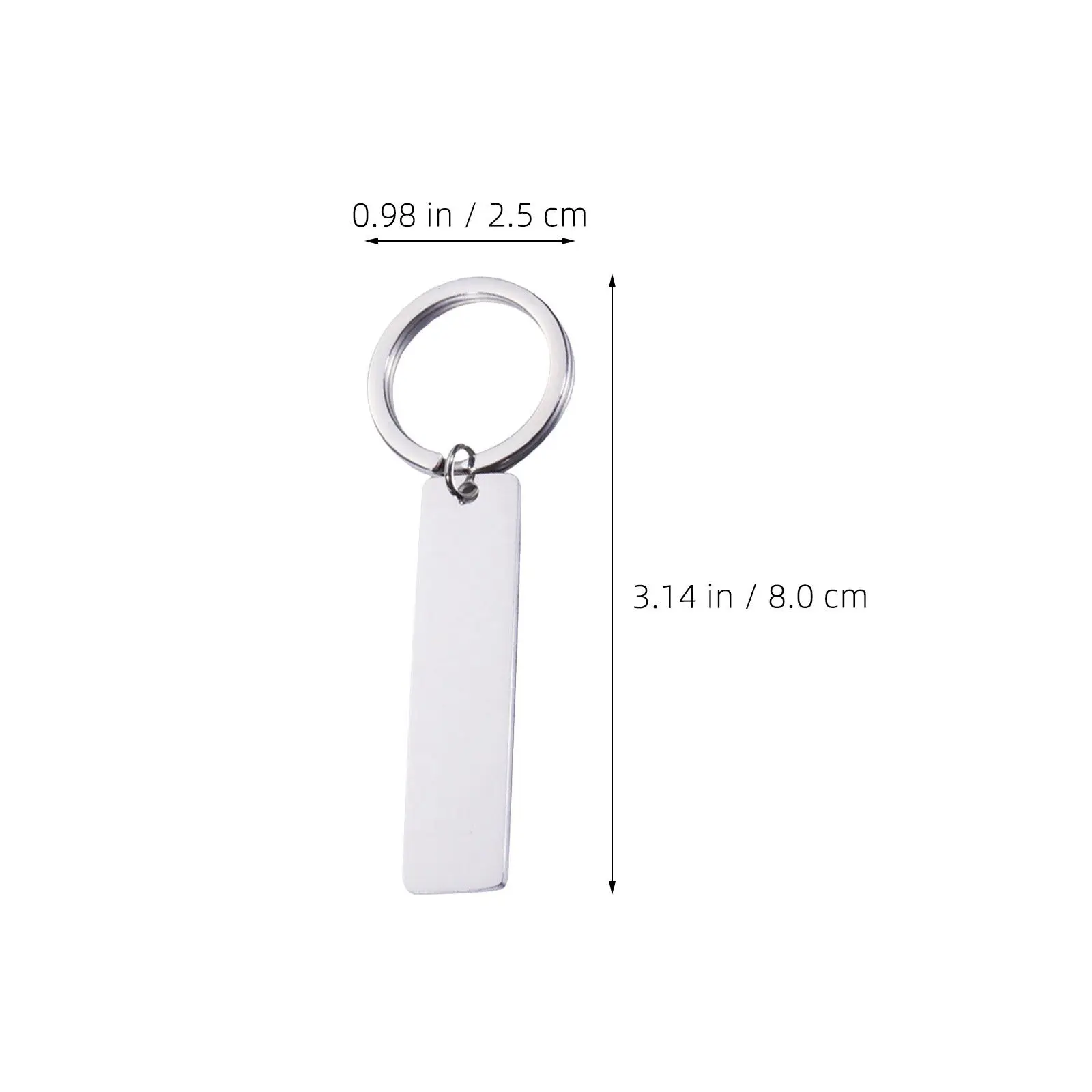 10pcs Engravable Stainless Steel Keychain Blanks – Rectangle DIY Dog Tags for Keys, Crafts & Hotel Use