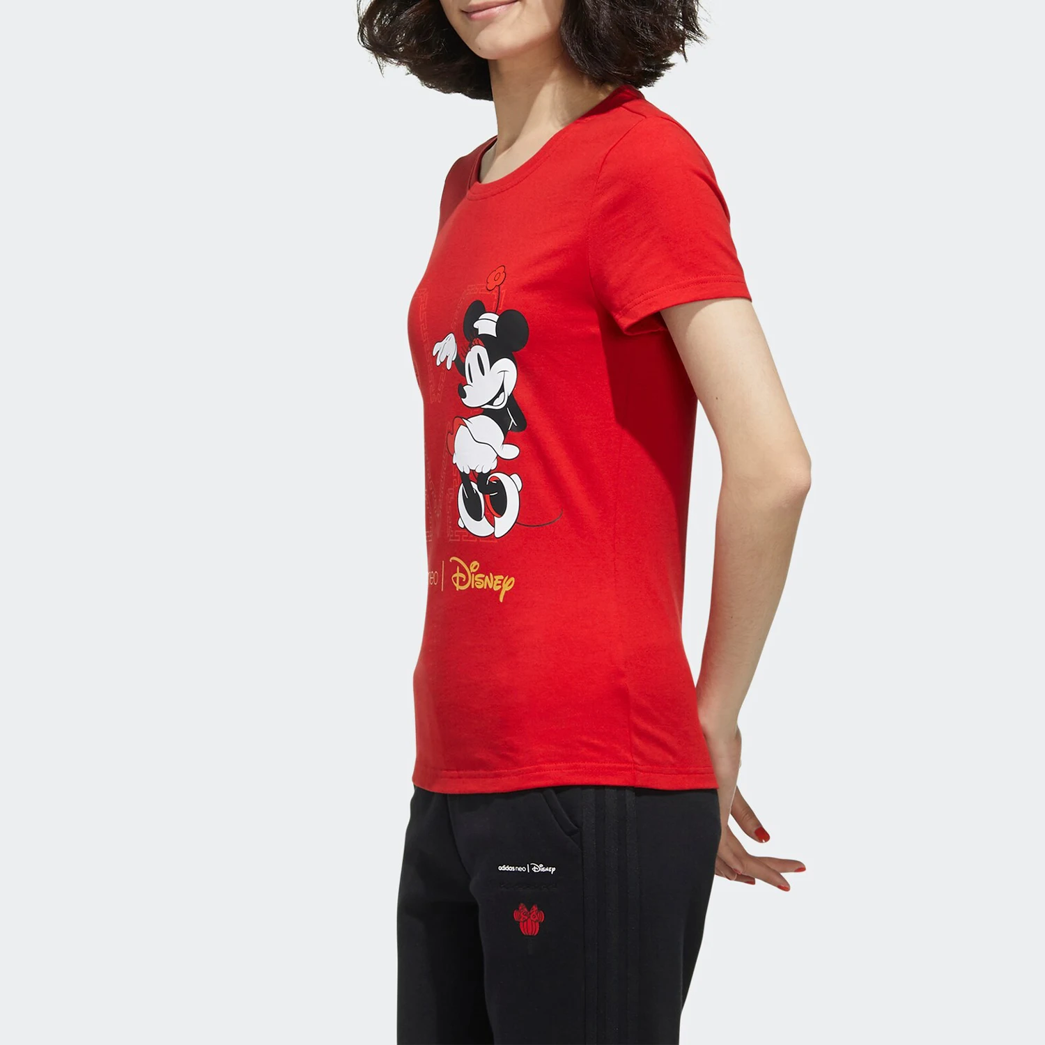 Adidas Authentic New Season Women's Mickey Mouse Collaboration Sports T-Shirt GE7778