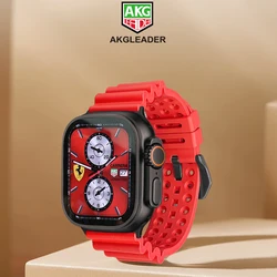 Fluororubber sea wave rainstorm needle watch band for Apple Watch Ultra 2/1 49mm Series 45mm 44mm strap for IWatch 44mm Bracelet