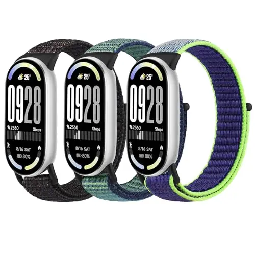 3 قطعة حزام حلقة النايلون ل Xiaomi الذكية الفرقة 9 8 10 NFC SmartWatch معصمه استبدال سوار ل Xiaomi Miband 8 9 10 الفرقة