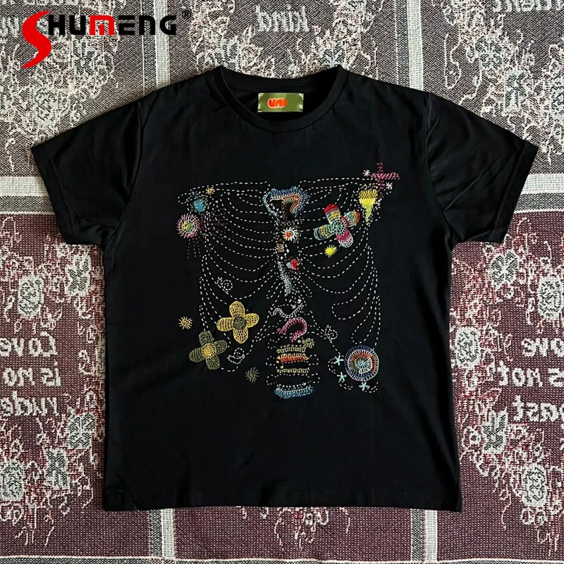 

Women's 2026 Spring Summer New Fashion Flower Versatile Elegant Tops Loose Comfort Tees Round Neck Couple Short-sleeve T-shirts