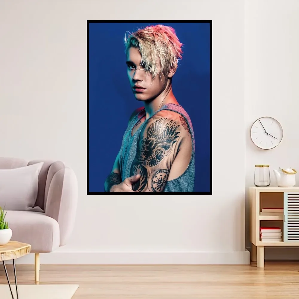 Singer J-Justin B-Bieber Drew Poster Prints Wall Painting Bedroom Living Room Decoration Office Small