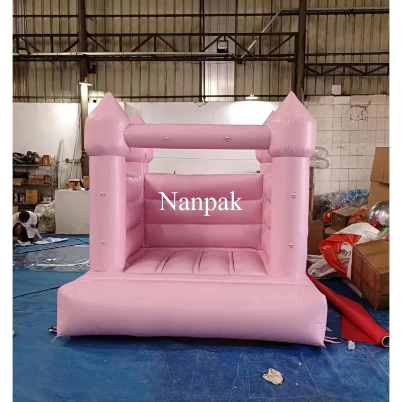 Pastel White 6ft Mini Inflatable Bouncy Castle Commercial PVC Kids Jumping Bouncer for Indoor Party Event Hire