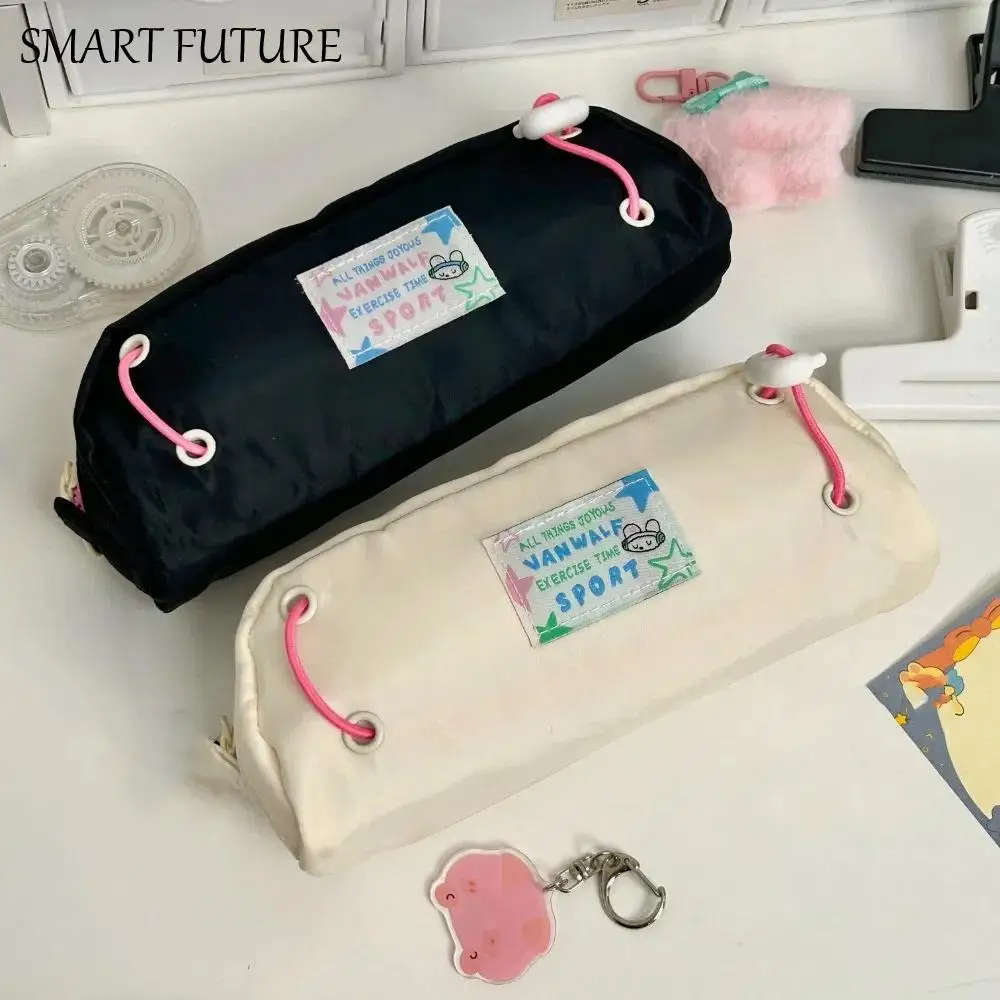 Kawaii Large Capacity Stationery Bag Drawstring Students Pencil Case School Supplies Y2K Makeup Storage Bag Study Supplies