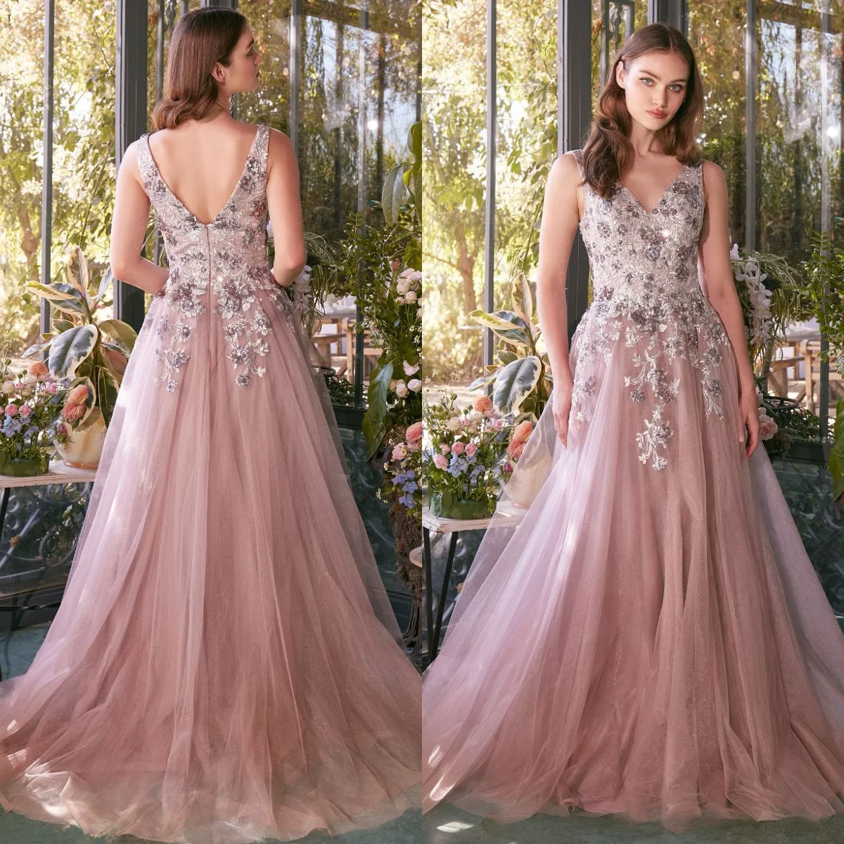 Vintage V Neck Prom… - image