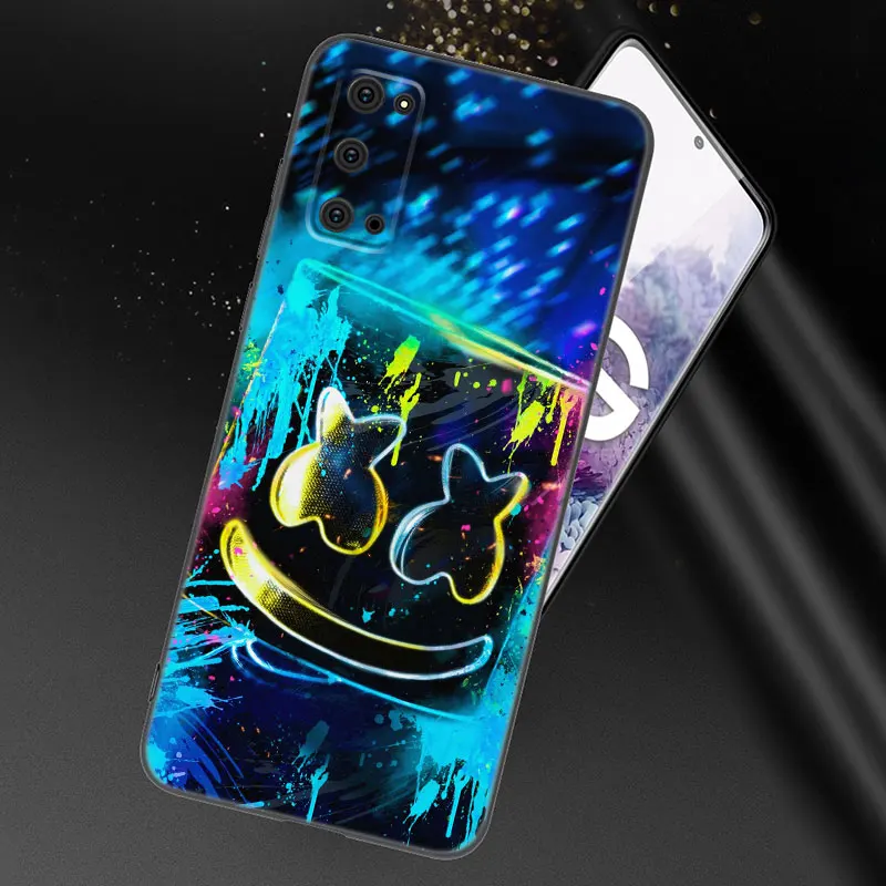 Marshmallow Dj Faces Phone Case For Samsung Galaxy S22 S21 S20 Ultra FE S10E S10 Lite S9 S8 Plus S7 Edge Soft TPU Black Cover