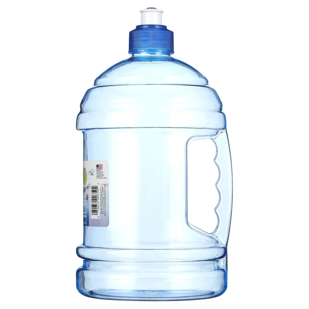 عبوة من زجاجة مياه مقاومة للتسرب سعة 2.2 لتر مع غطاء دفع ومقبض متكامل وحاوية مشروبات للياقة البدنية قابلة لإعادة الاستخدام للأنشطة الخارجية