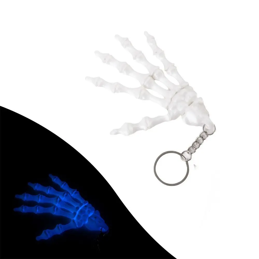 Creative Skeleton Hand Keychain Handmade Novelty Skull Hand Key Ring Gradient Flexible Joint Movable Skeleton Hand
