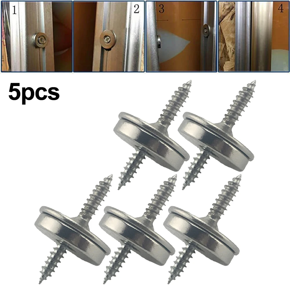 5 zestawów magnetycznych zatrzasków do szafek Zestaw zatrzasków do drzwi szafki Magnes kuchenny Srebrny chrom Zupełnie nowy zestaw zatrzasków do szafek