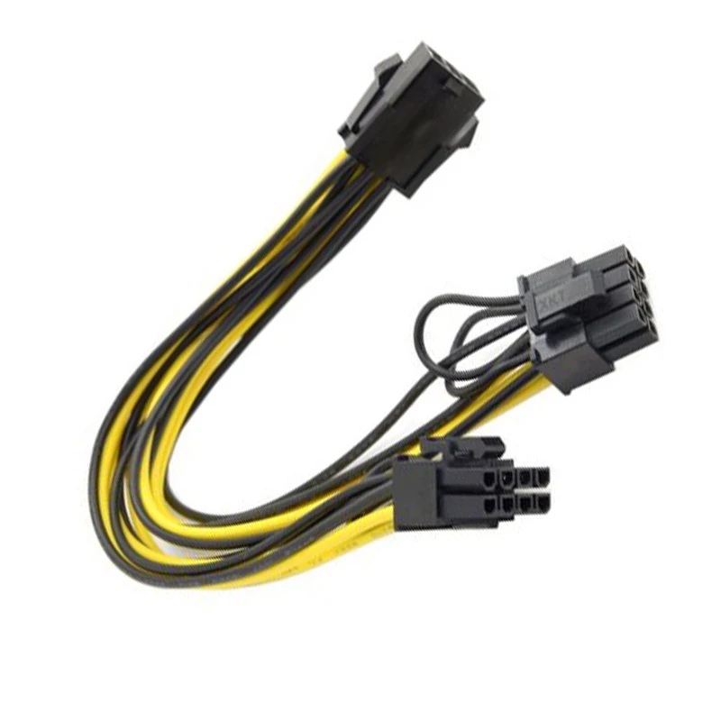 6Pin to Dual 8Pin Connector Wire Power Extension Cable Desktop Power Supply Lines