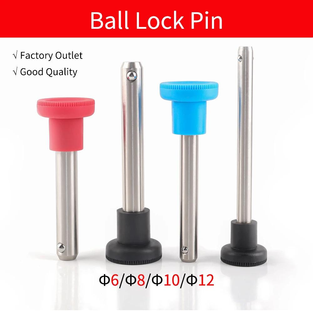 

QB116 In Stock Solid Fast Pin Red/Black/Blue Ball Head Locking Pin Spring Type Safety Positioning Locking Pin Φ 6/8/10/12
