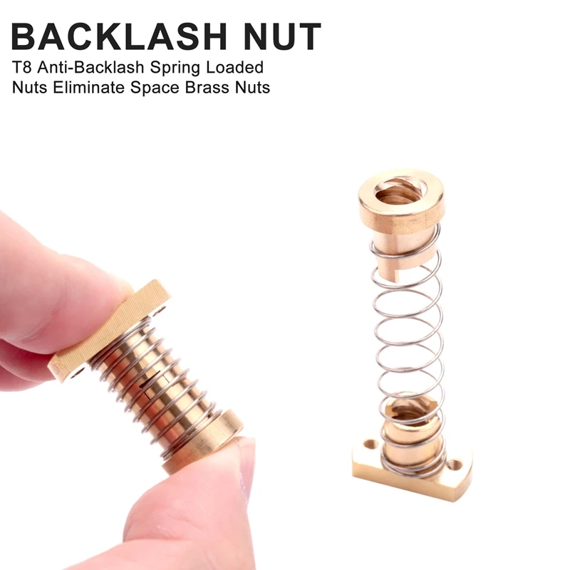 2 Sets CR10 Z Axis T8 Anti Backlash Spring Loaded Nut Elimination Space Brass Nuts For Upgrade Ender 3S Ender 3 Pro