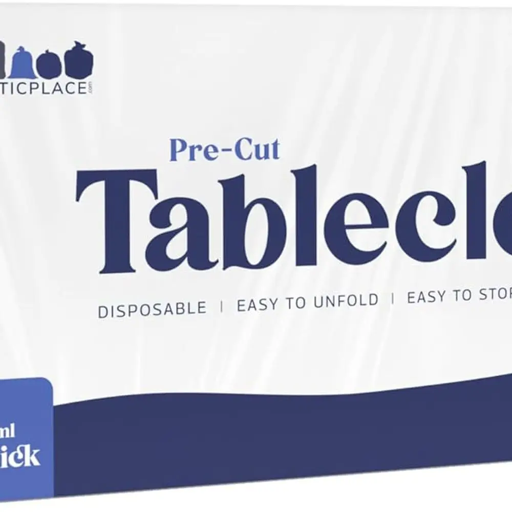 

Clear Disposable Plastic Tablecloths - Rectangular, Coreless Roll, 66x108 - Perfect for Parties & Events