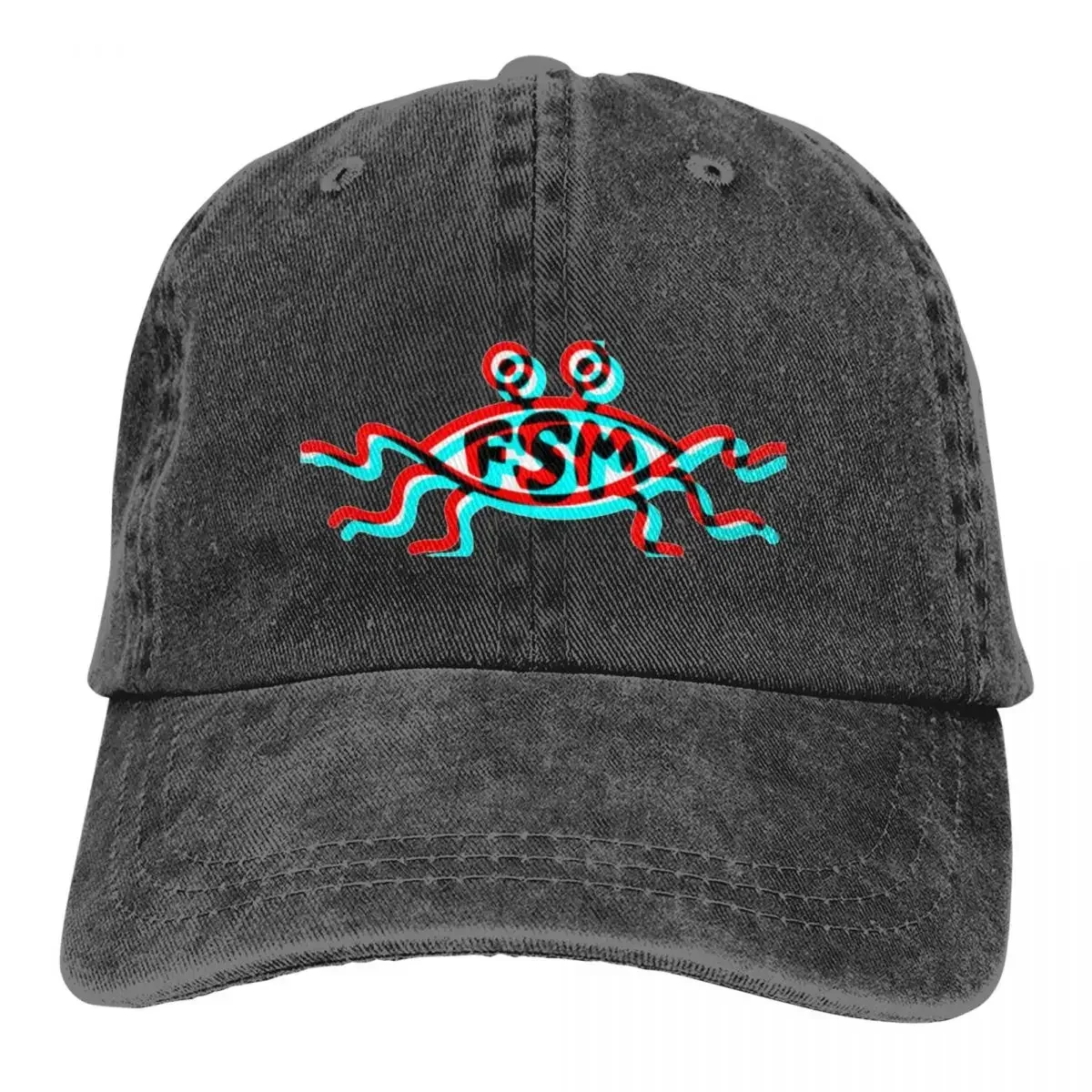 FSM DJ Style Flying Spaghetti Monster Outfits Men Women Baseball Cap Distressed Denim Hats Cap Vintage Outdoor Cap