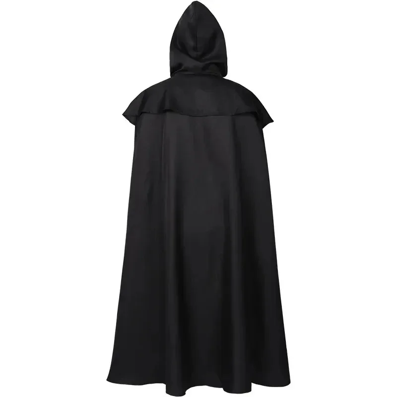 

COSda@Medieval Gothic Hooded Loose Mens Monk Cosplay Vintage Black Cloak Coats Windproof Trench Chic Winter Long Cape Poncho Cos