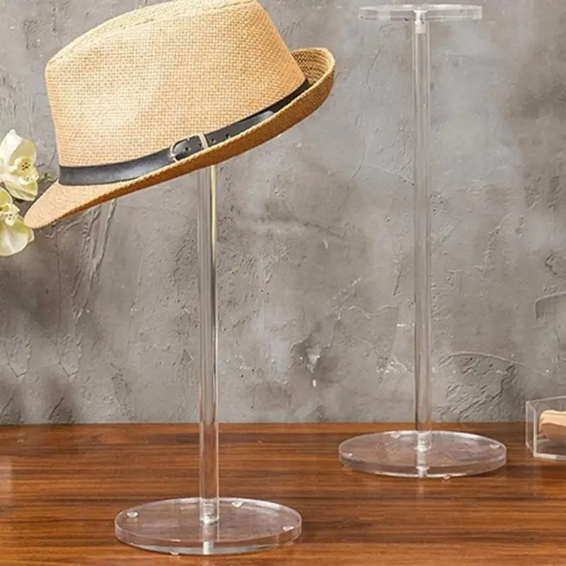 Q81D Clear Acrylic Materials Hat and Display Stands With Sturdy Base Designs