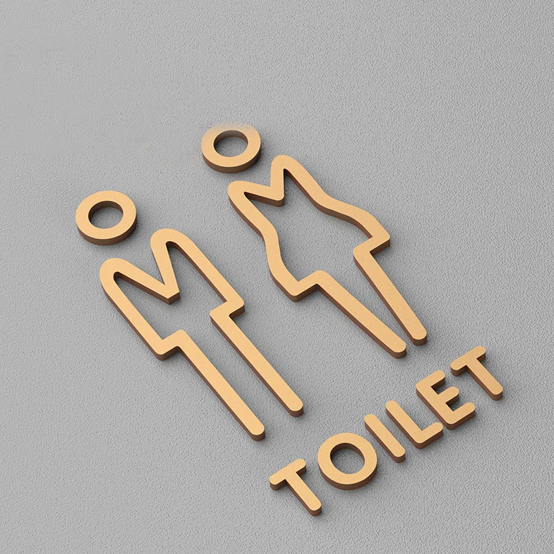 Toilet Door Sign Symbols Men's and Women's Bathroom Signage Self Adhesive  for Hotel, Office, Home, Restaurant