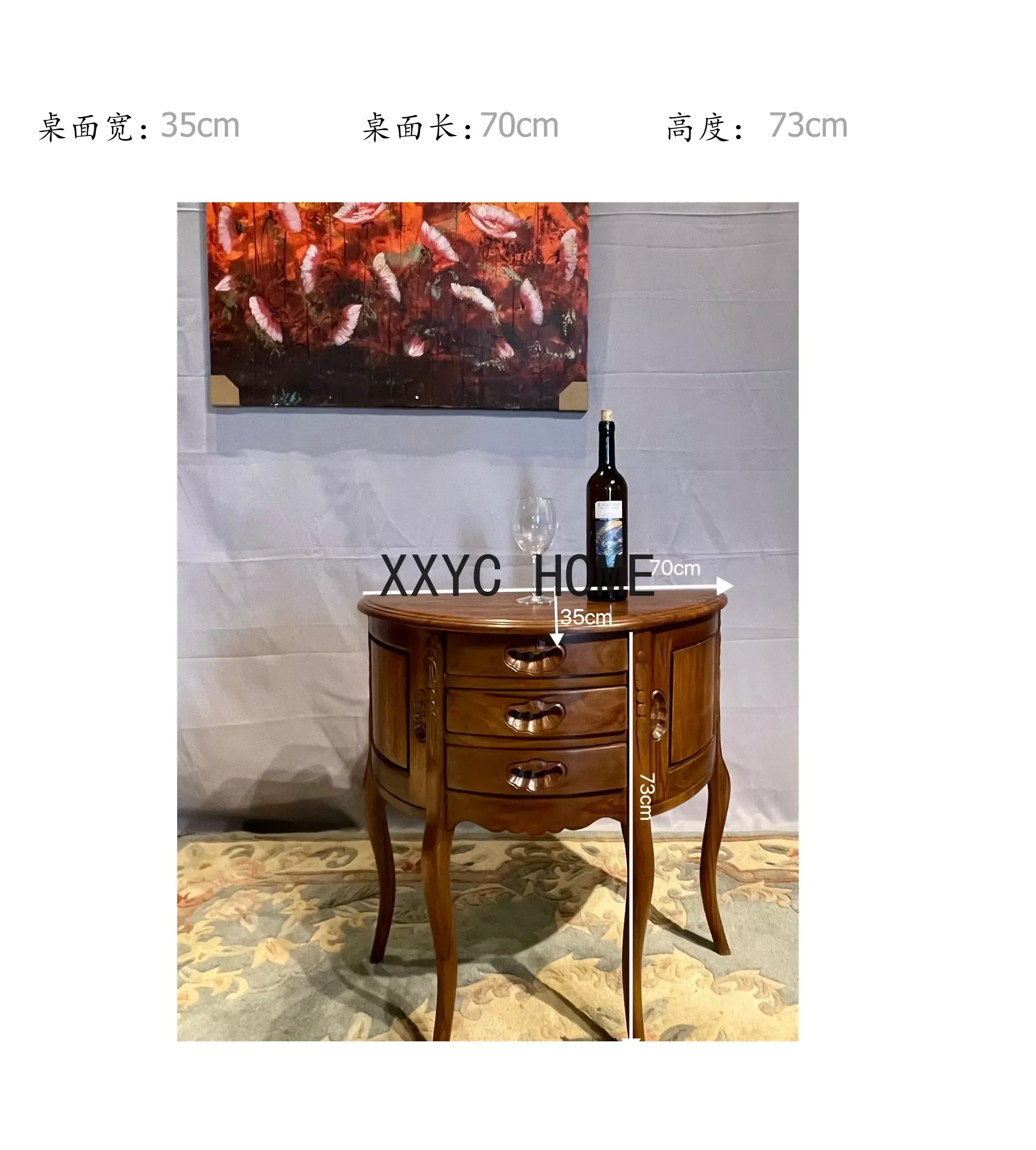 وحدة تحكم Tafel Massief Houten Tafels Halve Tafel B & B Entree Kast Lange Zijtafel Halve Cirkel Console