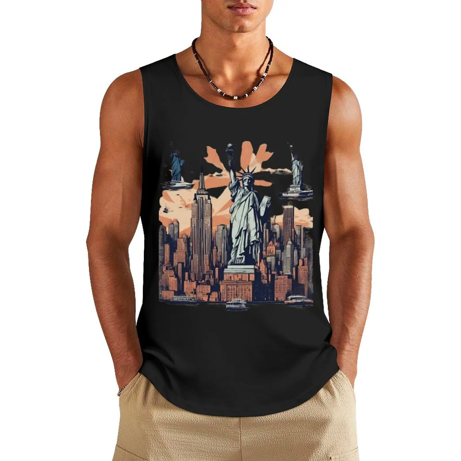

New York Public Library Tank Top gym top Gym wear man vest
