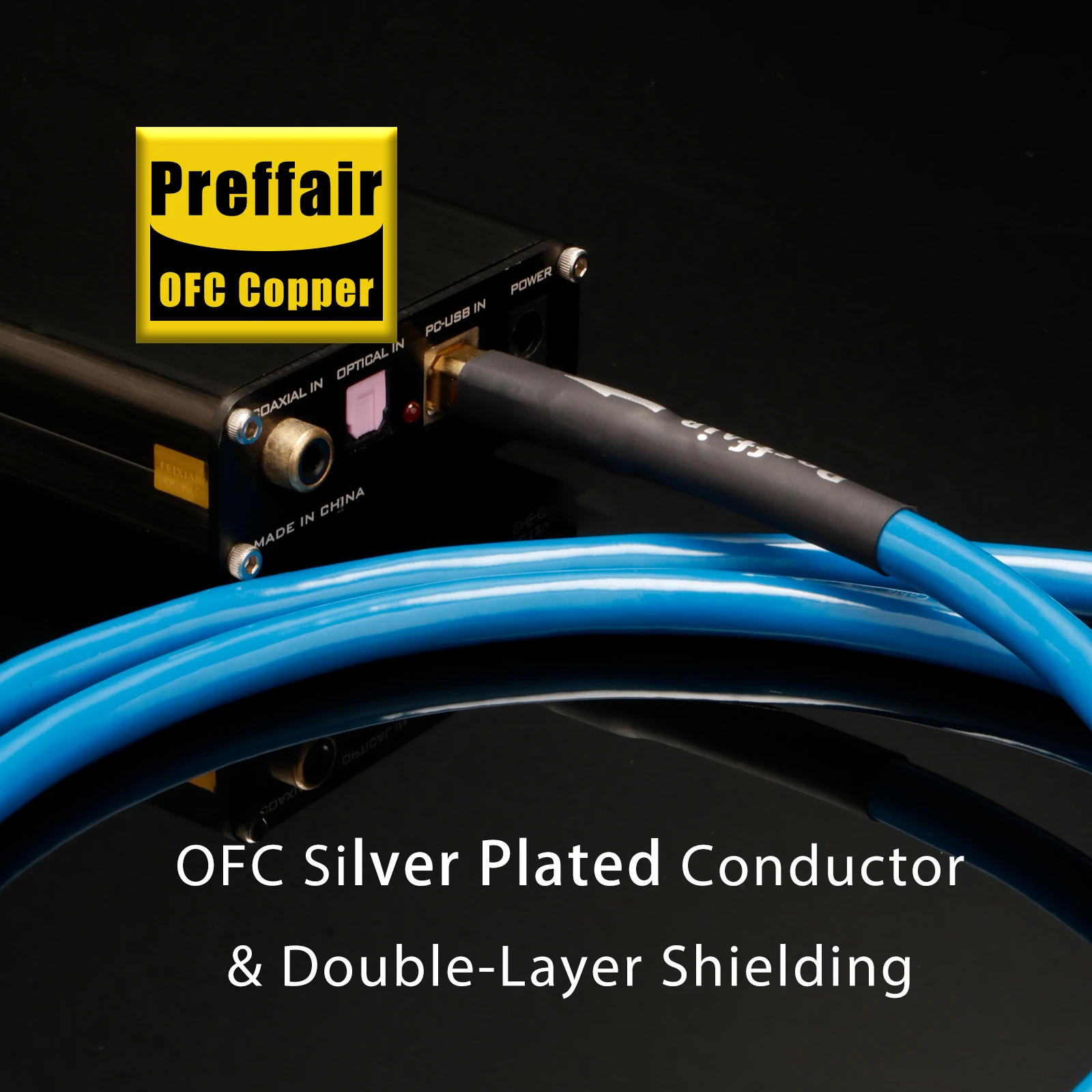 HiFi USB-Audiokabel OFC Versilbert Doppelt Abgeschirmt Hifi USB-B-Kabel für DAC Computer – Detail 6