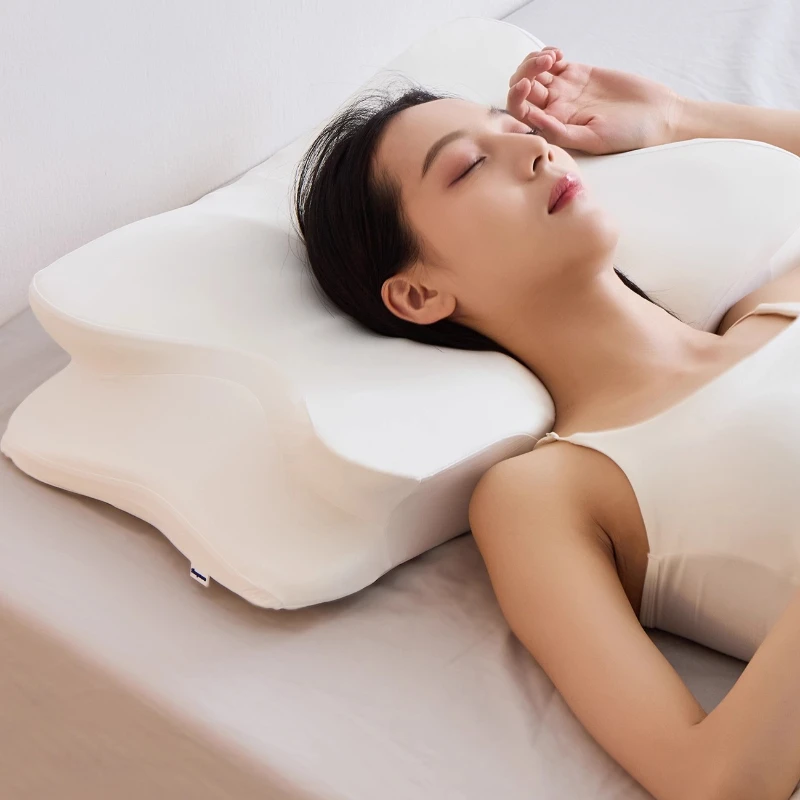 ‌Ergonomic Cervical Pillow, Butterfly Contour Neck Support, Breathable Side Sleeper Pillow ,Skin Friendly Modern Bed Pillow
