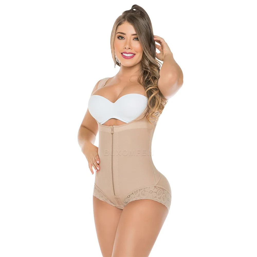 Triangle Conjoined Body Girdle High Quality Fajas Colombianas for Post Surgery Seamless Modeling Thong Body Shaper with Zipper