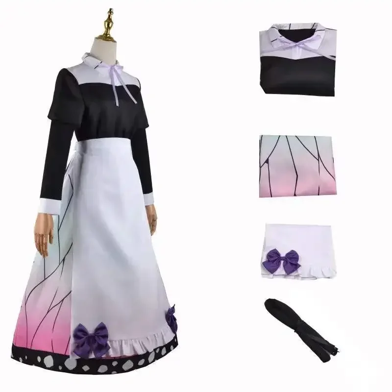 Anime Cosplay kimetsu no Yaiba kochou Shinobu vestido de sirvienta sexy traje vestido de fusión para mujeres ropa de cosplay linda