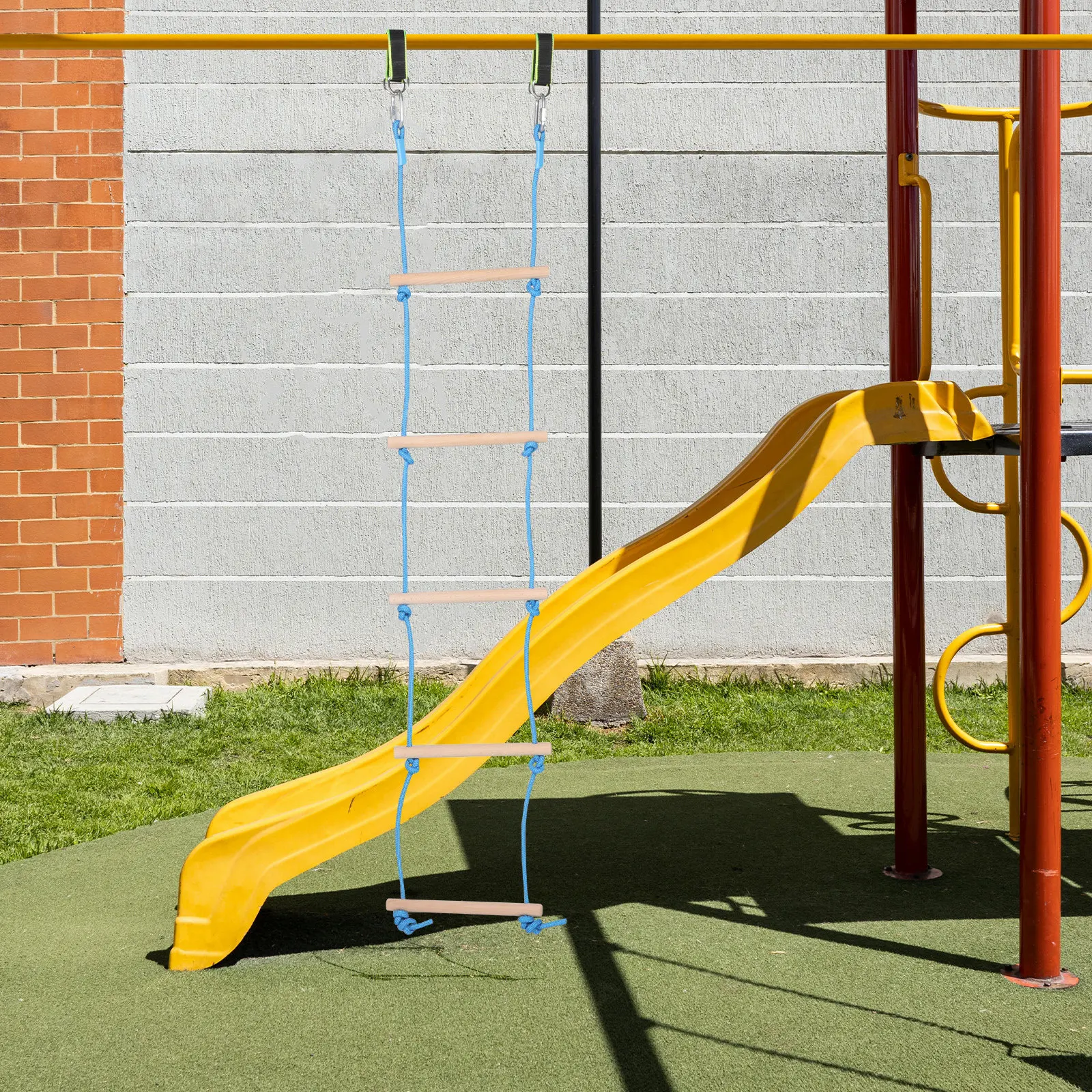 

1Set Wooden Kids Climbing Ladder Frame 5 Steps Indoor Outdoor Garden Playground Exercise Hanging Rope Ladder for Tree House