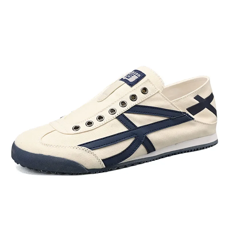 New 2024 Men Sneakers Trendy British Style Breathable Soft Male Sports Shoes Fashion Mesh Running Flats Diagonal switch sho es