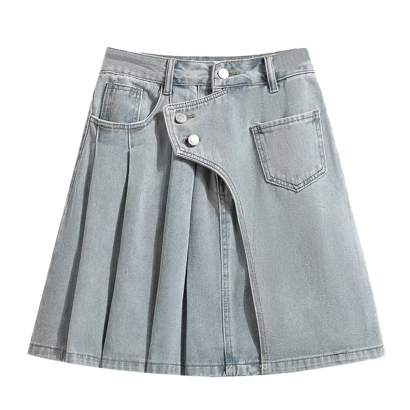 Pure cotton retro short skirt for women in summer, high waisted A-line pleated half body  tennis skirt  korean fashion clothing