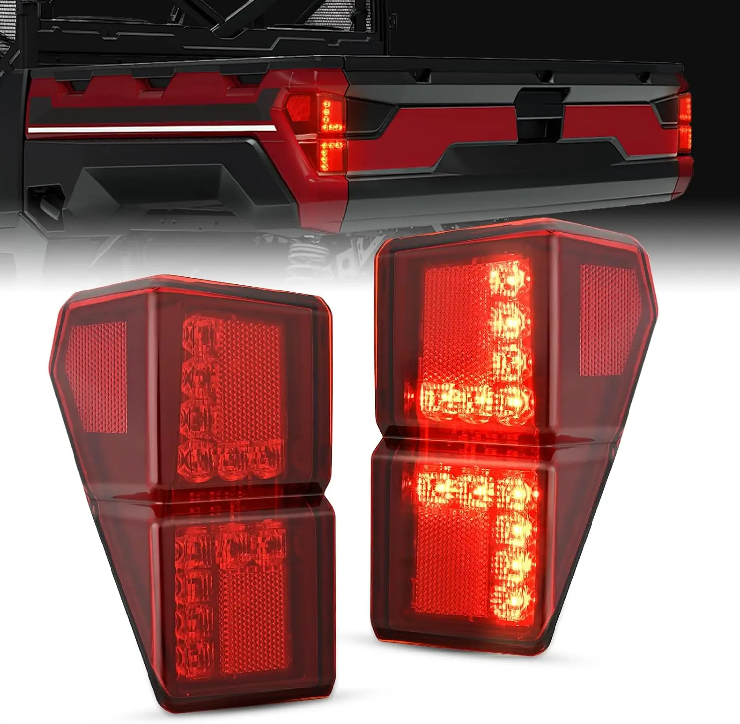 

Nilight LED Tail Lights for Ranger XP 1000 Crew 2018-2025 Rear Brake Stop Light Replacement Pair Black OEM 2413766 2413767