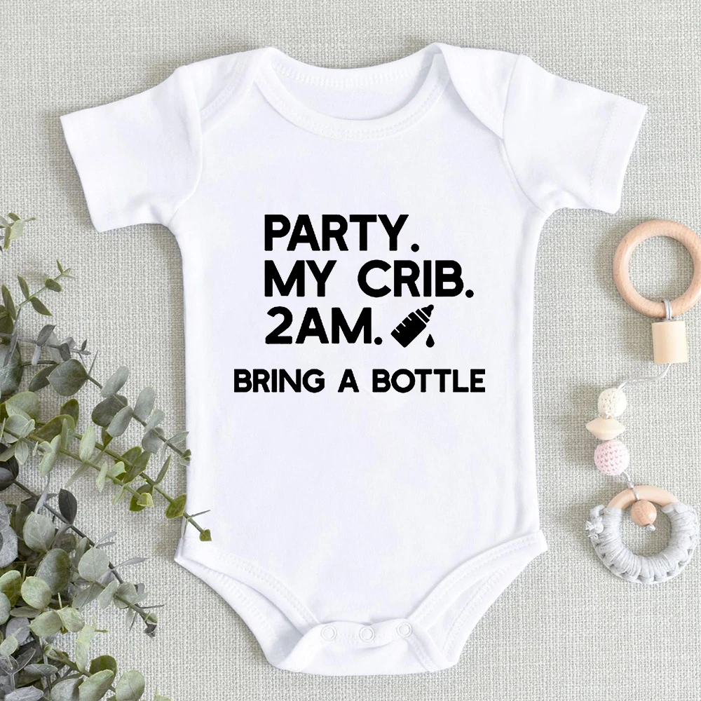 Festa Meu Berço 2am Leite Traga uma Garrafa Onesies Infantil Engraçado, Moda Criativa Roupa Do Bebê Recém-nascido Menina e Menino, Bodysuit, Entrega