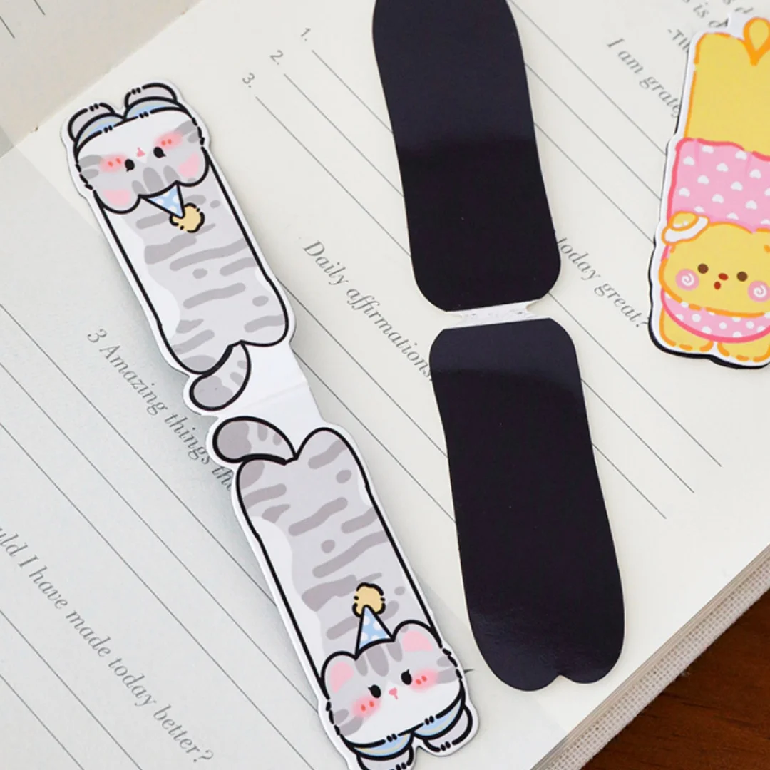 Cartoon Bookmark Clip Decorative Animal Magnetic Bookmark Cute Magnetic Page Marker Slim Animal Book Clip For Reading School