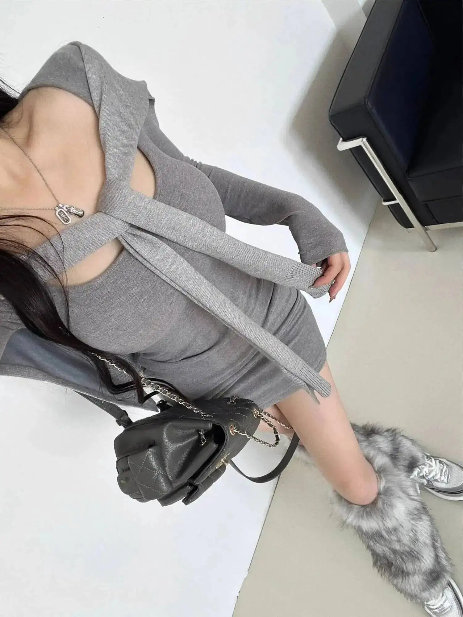 Chal de Color sólido de estilo perezoso para mujer, chal pequeño tejido para primavera y otoño, combinado con suéter, camisa, chaleco sin mangas ZHT7 2024