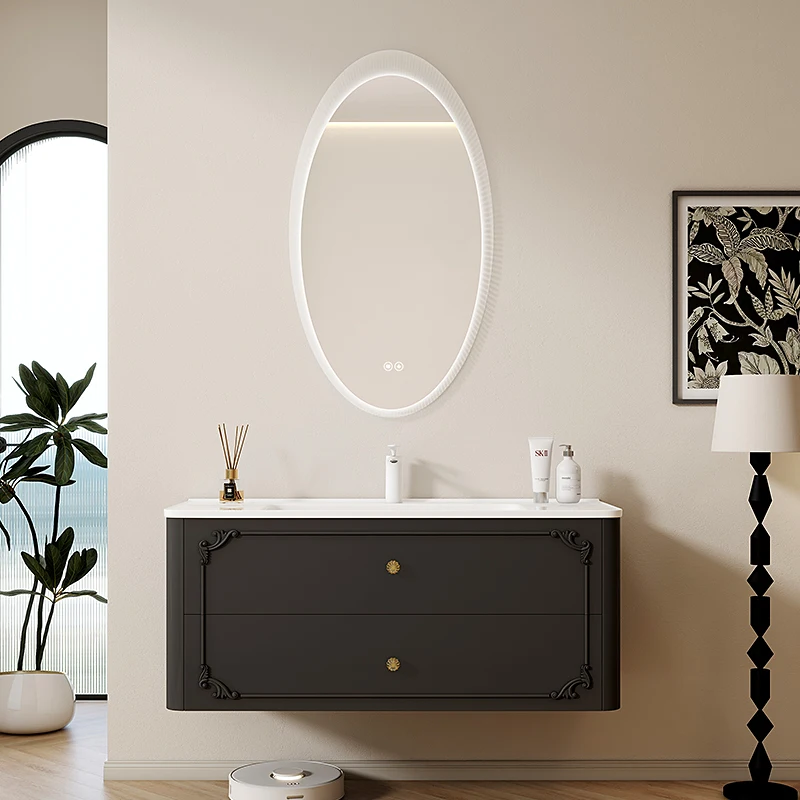 

Luxury European Bathroom Cabinet Mirror Organizer Sink Minimalist Bathroom Cabinet Vanity Designs Meuble Toilette Furniture