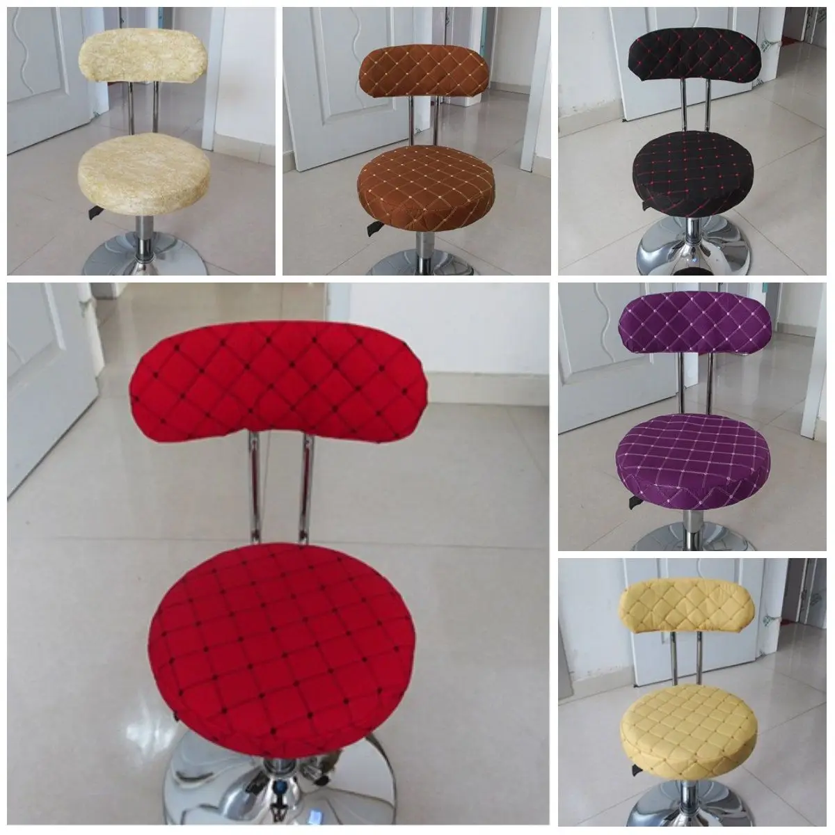 

2PCS suit cloth round stool set of cushion of the chair back of a chair seat covers the bar chair cover