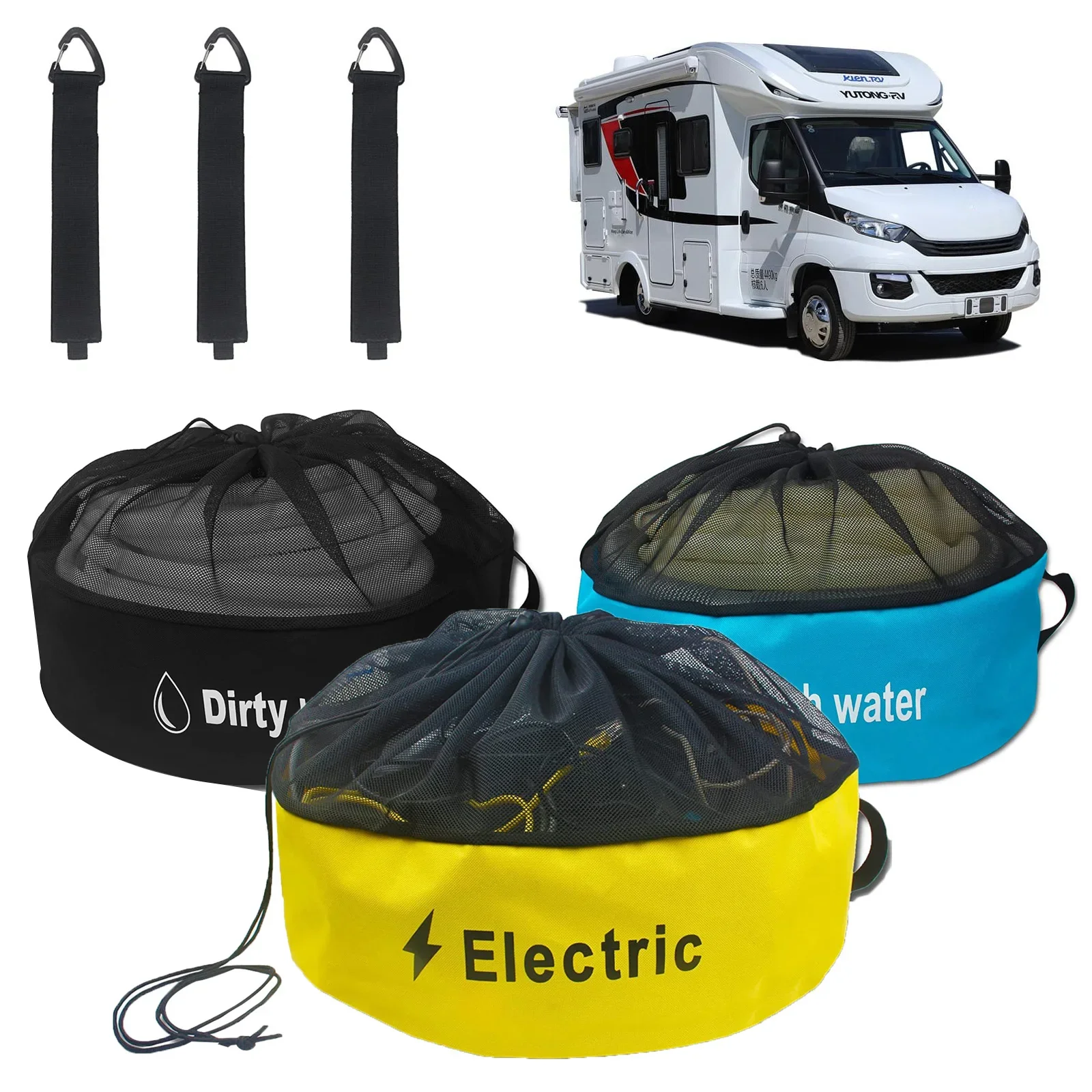 RV Hose Storage Bag - Durable Indoor/Outdoor Organizer for Camper Accessories & RV Equipment (EV Compatible, Waterproof)