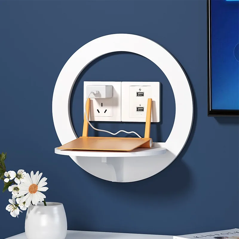 1pc Router Wall Shelf, No Punching Socket Bracket, Wall-mounted Projector Set-top Box Wifi Wireless Storage