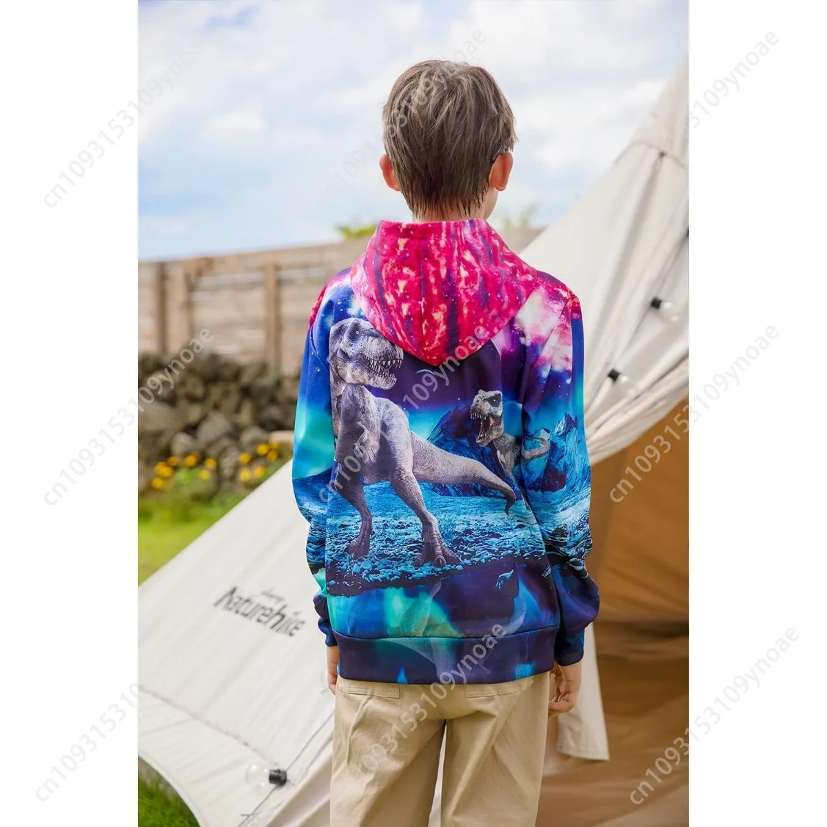 Planetary Dinosaur Hoodies Cartoon Men Women Teentager Cotton 3D Printed Hooded Sweatshirts Long Sleeve Pullover Hoody Pocket