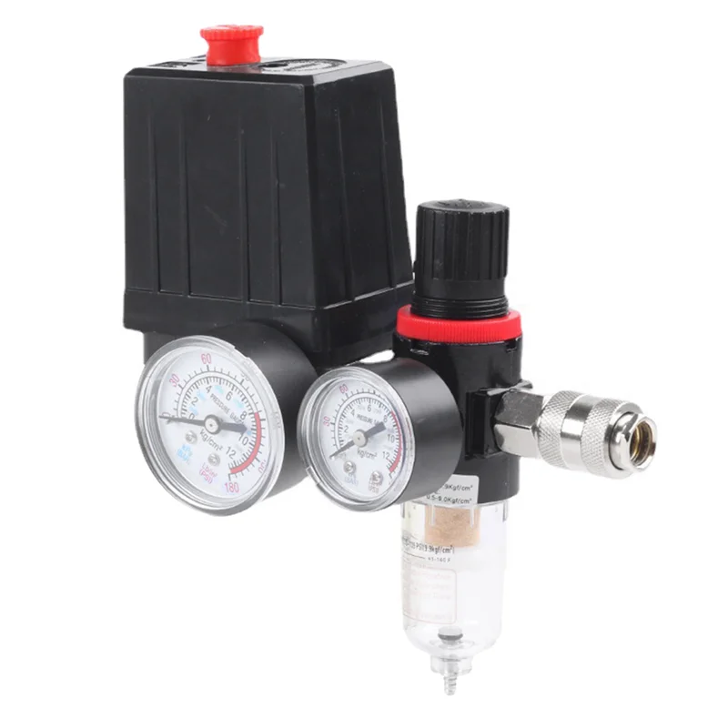 

Air Compressor 125PSI Automatic Pressure Switch Assembly with Pressure Regulating Valve Oil-Water Separator